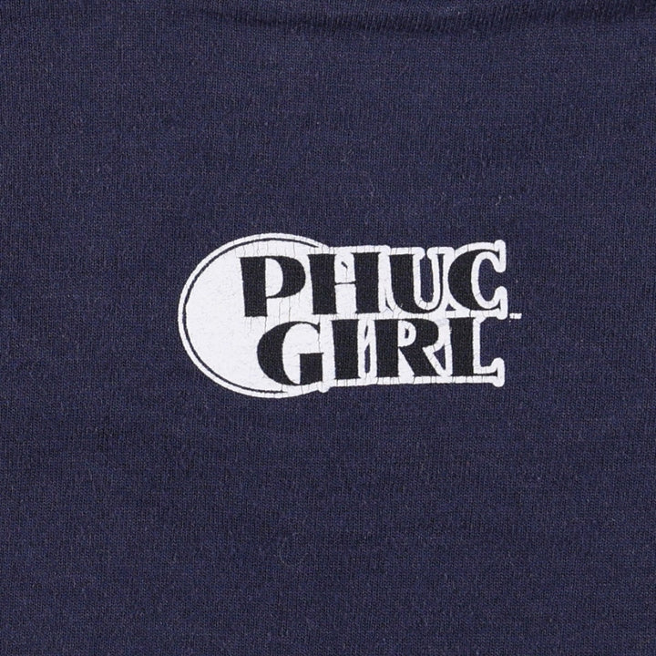 90'S Fruit of the Loom Print T-Shirt, Made in USA, Men's Size XS (approx.), Vintage cotton navy blue type Vintage Second Hand