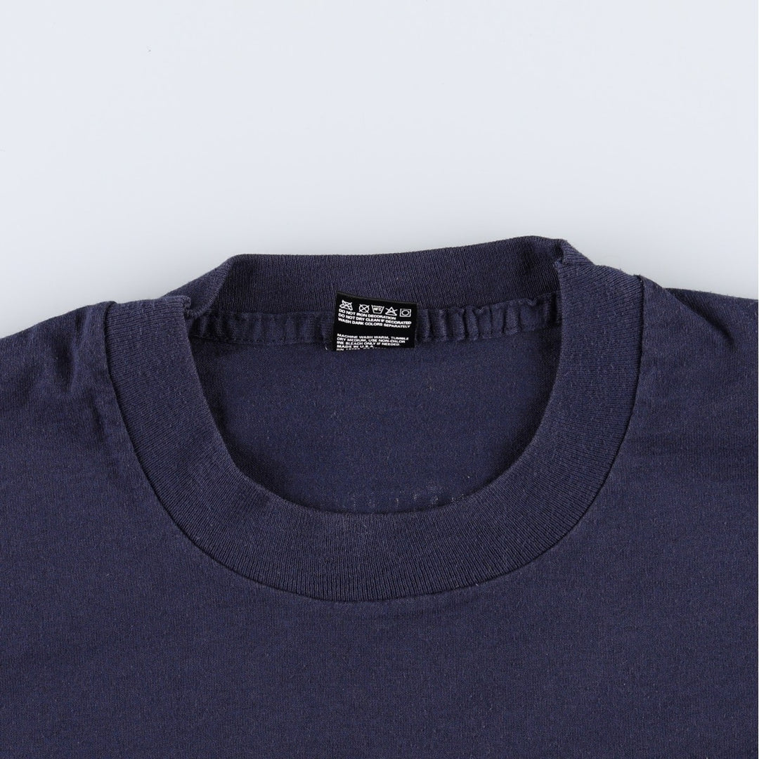 90'S Fruit of the Loom Print T-Shirt, Made in USA, Men's Size XS (approx.), Vintage cotton navy blue type Vintage Second Hand