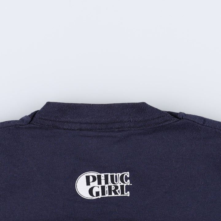 90'S Fruit of the Loom Print T-Shirt, Made in USA, Men's Size XS (approx.), Vintage cotton navy blue type Vintage Second Hand