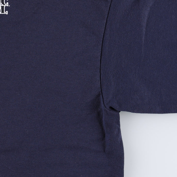 90'S Fruit of the Loom Print T-Shirt, Made in USA, Men's Size XS (approx.), Vintage cotton navy blue type Vintage Second Hand