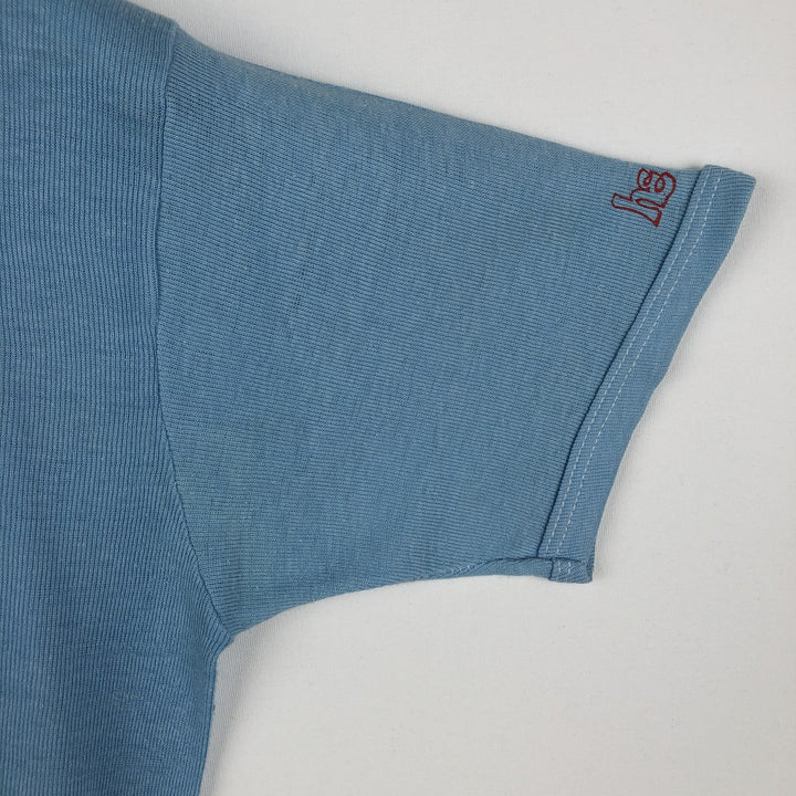 Message print T-shirt, women's size M (approx.), vintage. unclear Blue type light blue Vintage Second Hand