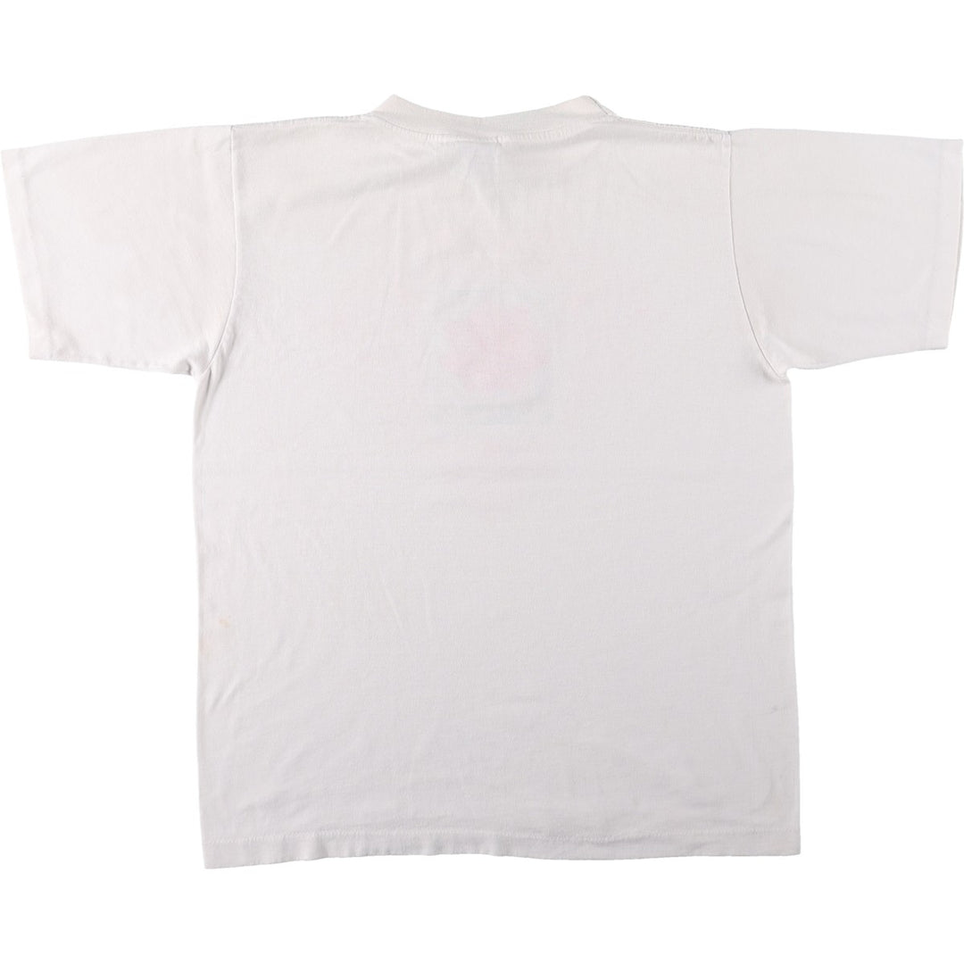 ~90'S ALORE Print Floral Art T-Shirt, Made in USA, Women's Size L (Equivalent), Vintage polyester white type Vintage Second Hand