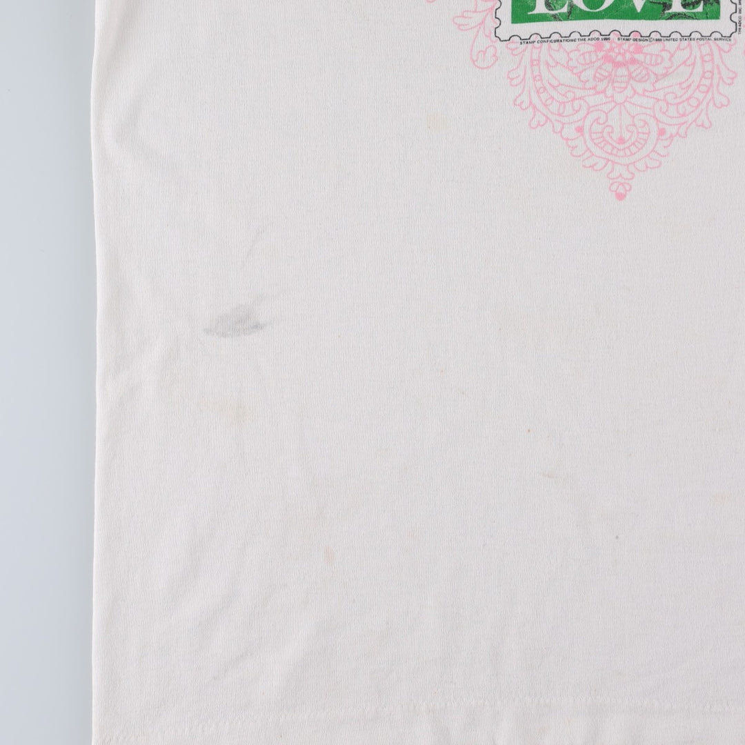 ~90'S ALORE Print Floral Art T-Shirt, Made in USA, Women's Size L (Equivalent), Vintage polyester white type Vintage Second Hand