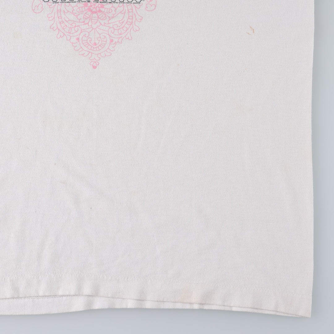 ~90'S ALORE Print Floral Art T-Shirt, Made in USA, Women's Size L (Equivalent), Vintage polyester white type Vintage Second Hand