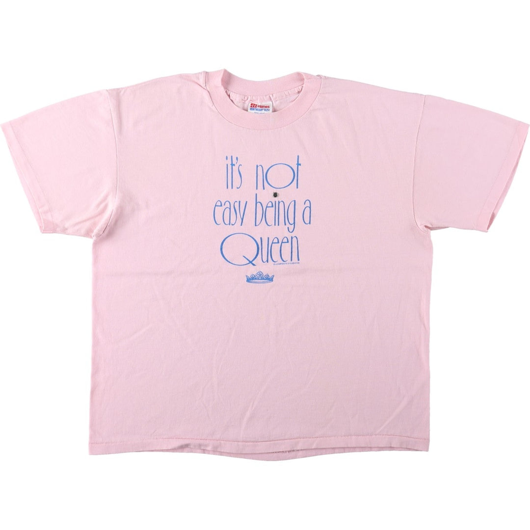 90'S Hanes HEAVYWEIGHT 50 cotton pink type Vintage Second Hand