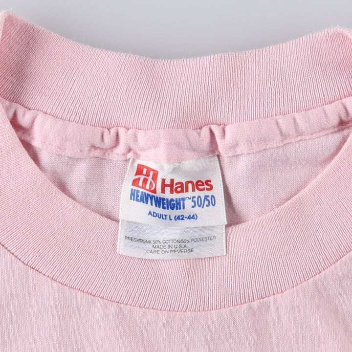 90'S Hanes HEAVYWEIGHT 50 cotton pink type Vintage Second Hand