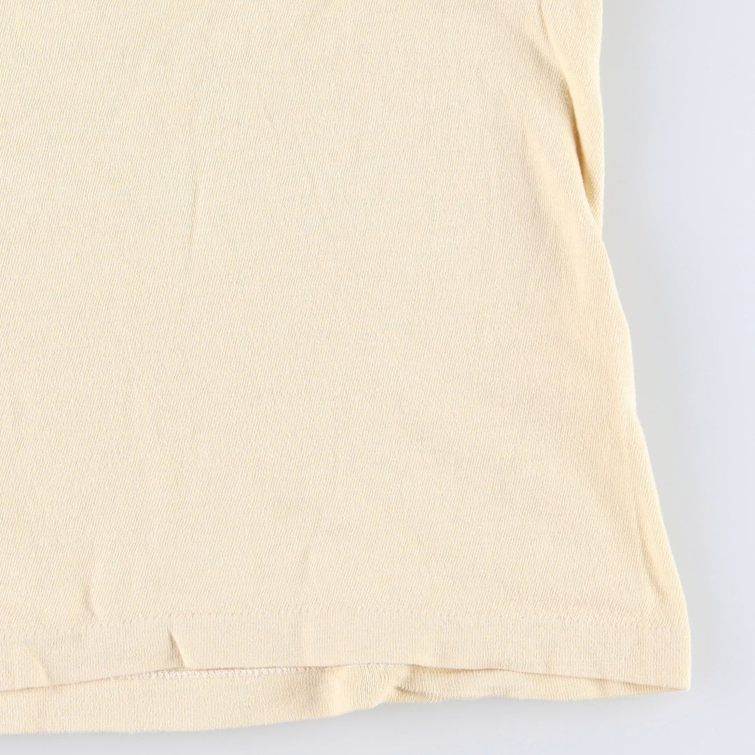 80'S Hanes Message Print T-Shirt, Made in USA, Women's Size M (Equivalent), Vintage cotton yellow type Vintage Second Hand