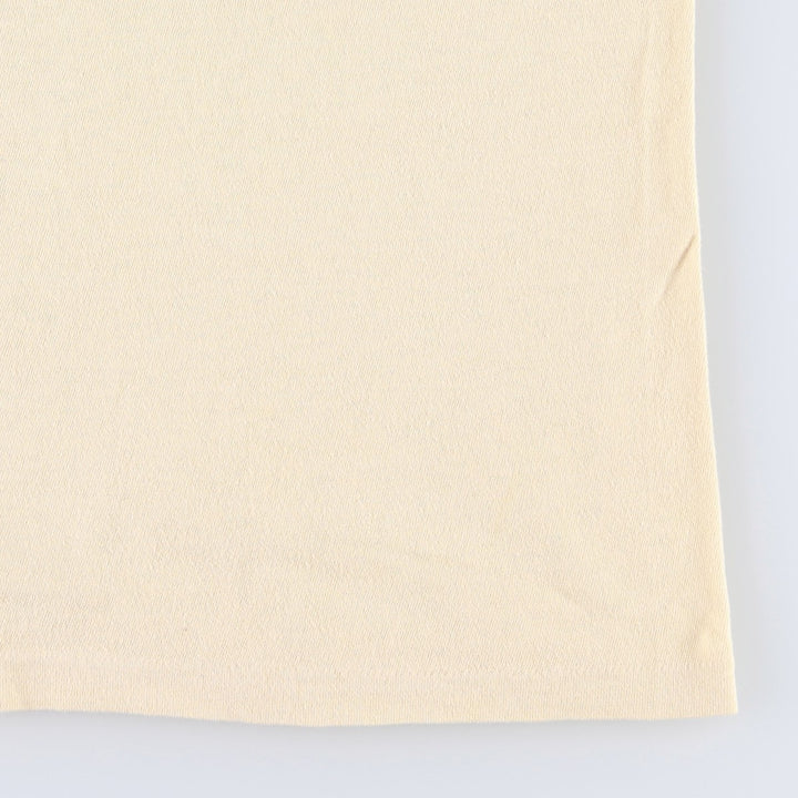 80'S Hanes Message Print T-Shirt, Made in USA, Women's Size M (Equivalent), Vintage cotton yellow type Vintage Second Hand