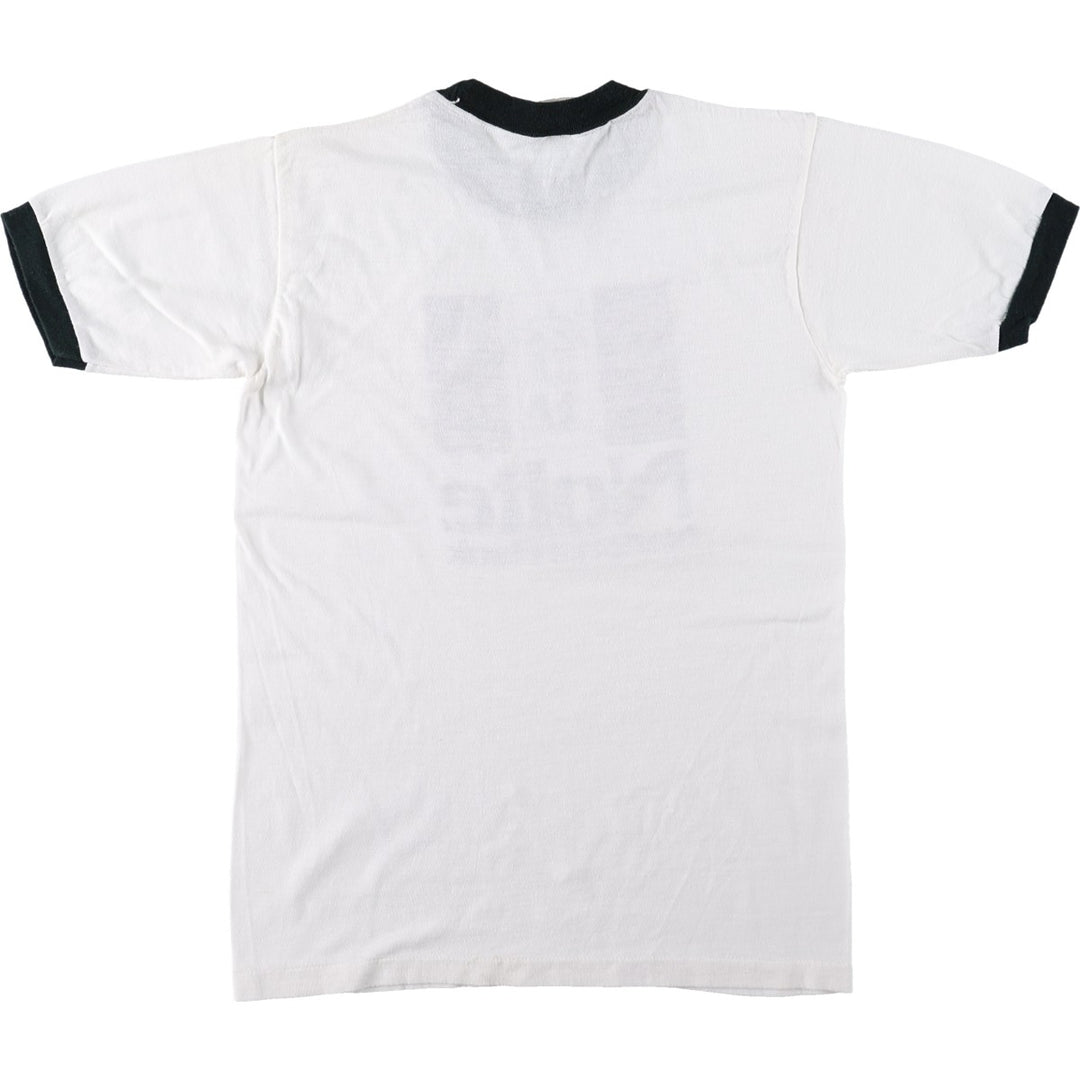 80'S Stedman Sport-T Ringer T-Shirt, Made in USA, Women's Size S (Equivalent), Vintage polyester white type Vintage Second Hand