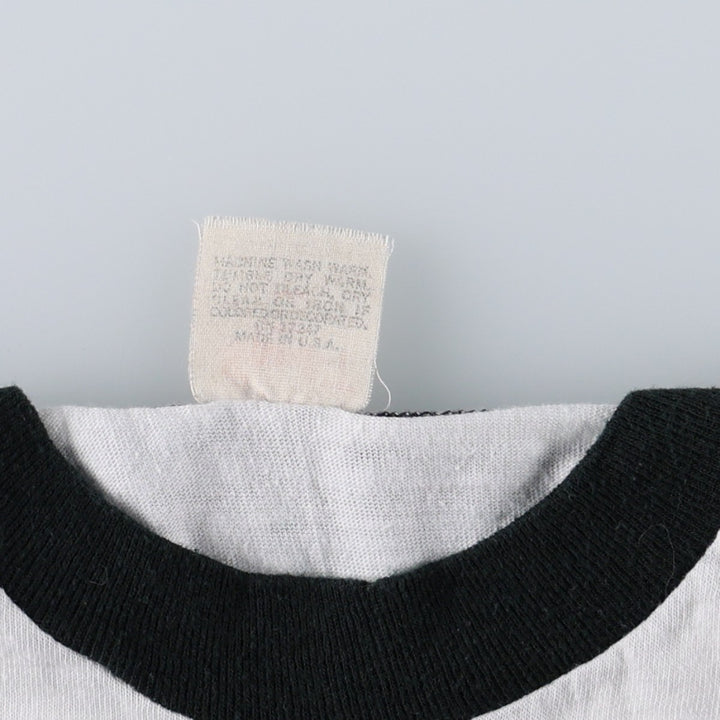 80'S Stedman Sport-T Ringer T-Shirt, Made in USA, Women's Size S (Equivalent), Vintage polyester white type Vintage Second Hand