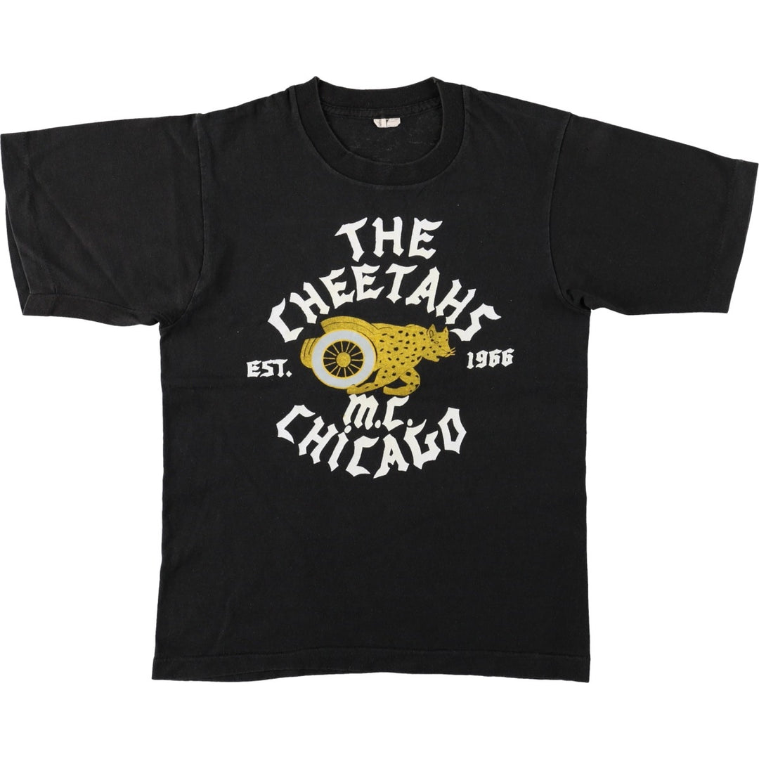 ~90'S Motorcycle Bike T-Shirt, Made in USA, Women's Size S (Equivalent), Vintage cotton black type Vintage Second Hand