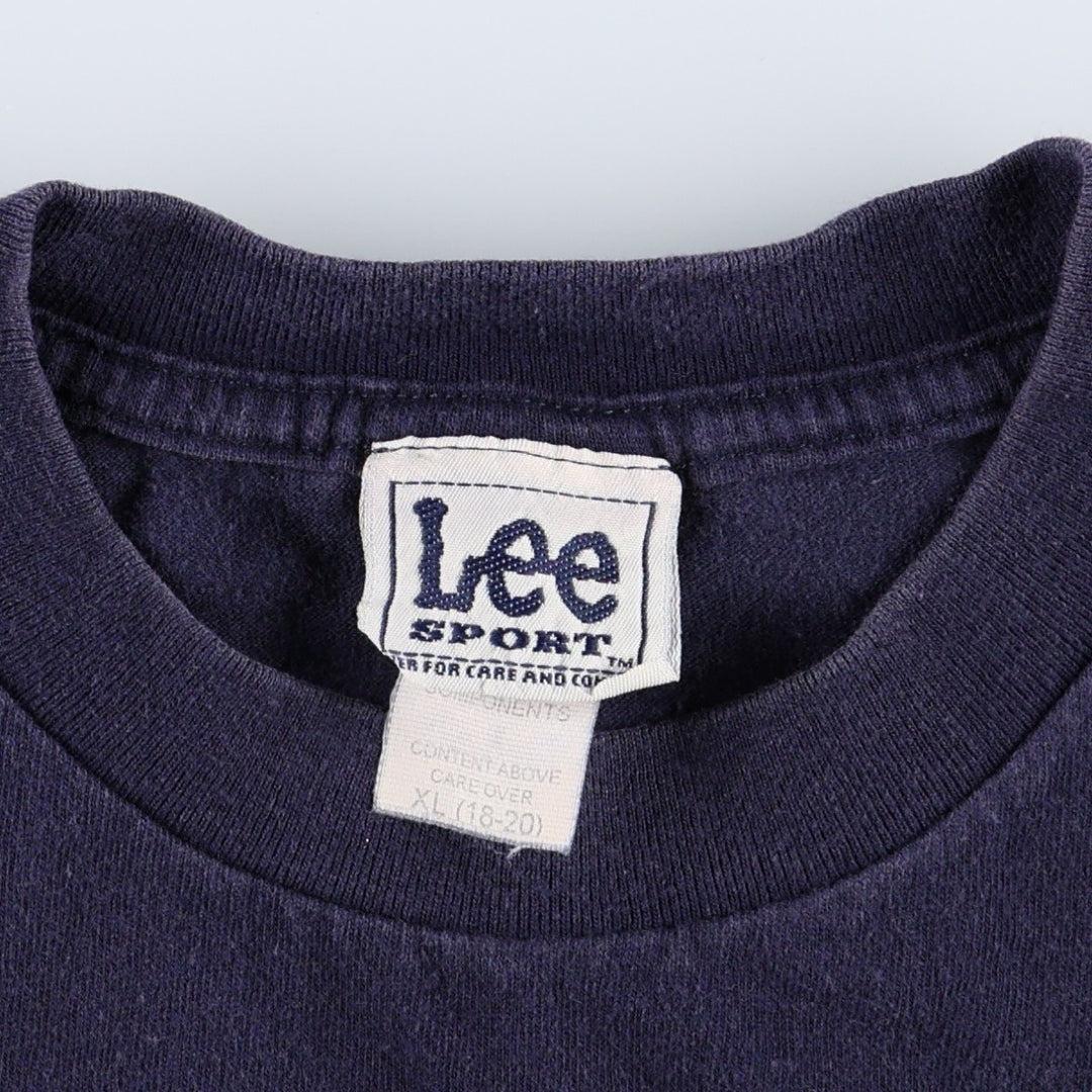 90'S Lee SPORT MICHIGAN University of Michigan College T-shirt, Women's XL equivalent, Vintage cotton navy blue type Vintage Second Hand