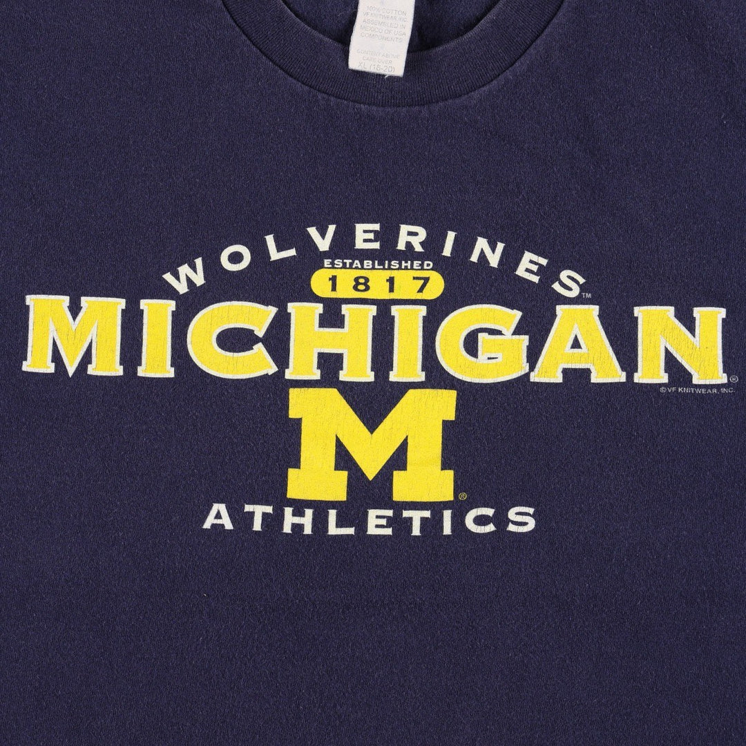 90'S Lee SPORT MICHIGAN University of Michigan College T-shirt, Women's XL equivalent, Vintage cotton navy blue type Vintage Second Hand