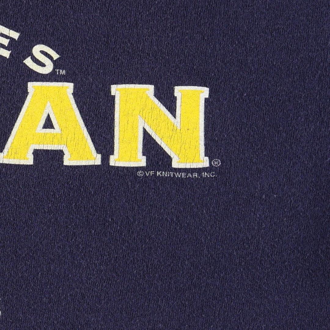 90'S Lee SPORT MICHIGAN University of Michigan College T-shirt, Women's XL equivalent, Vintage cotton navy blue type Vintage Second Hand