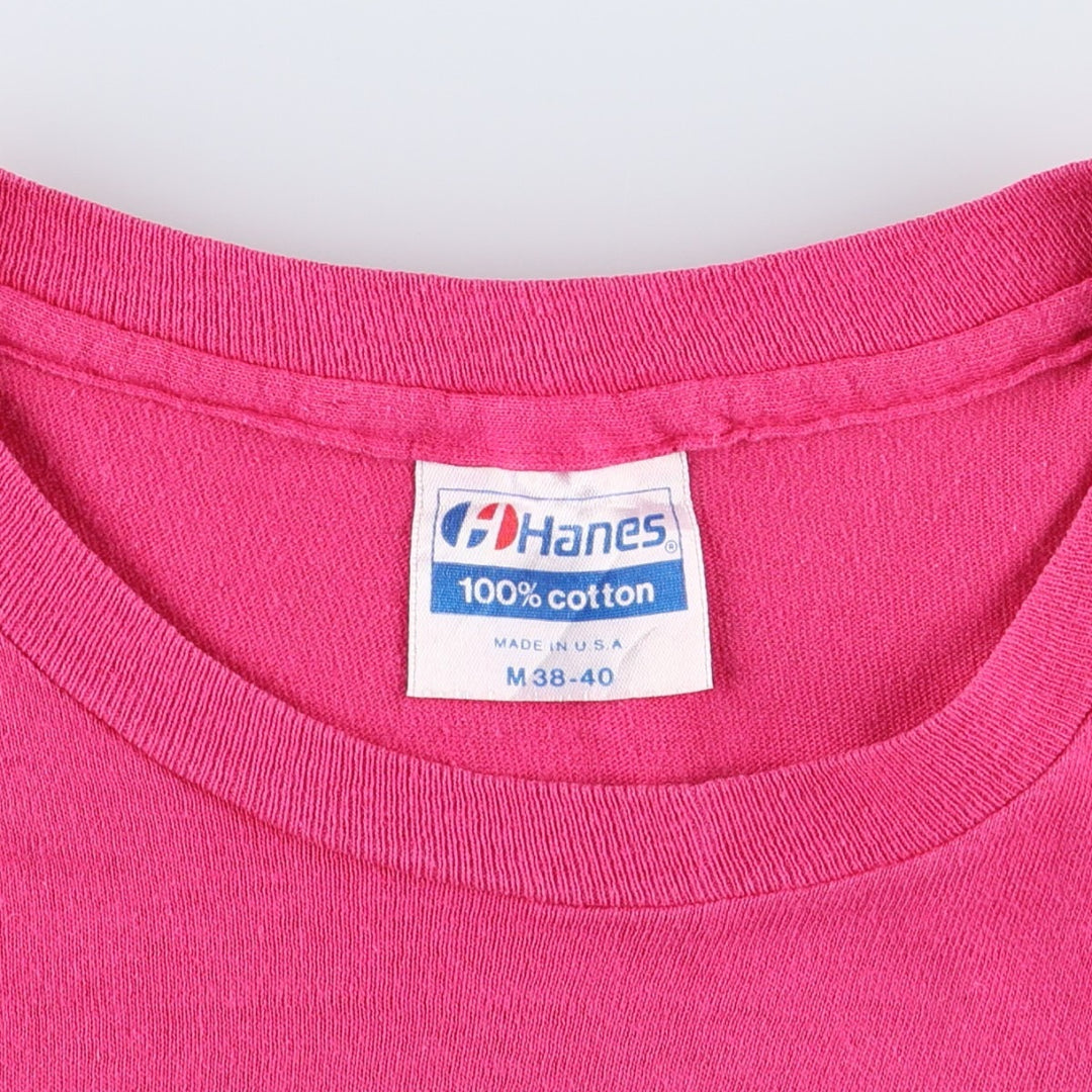 90'S Hanes Ben And Jerry's advertising T-shirt, made in USA, women's size M equivalent. cotton pink type Vintage Second Hand