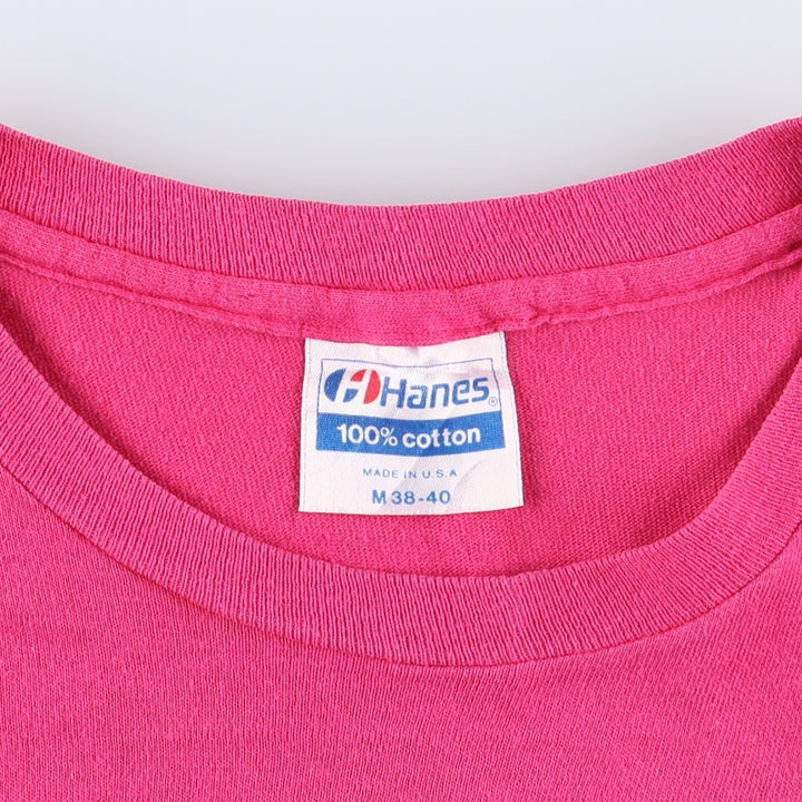90'S Hanes Ben And Jerry's advertising T-shirt, made in USA, women's size M equivalent. cotton pink type Vintage Second Hand