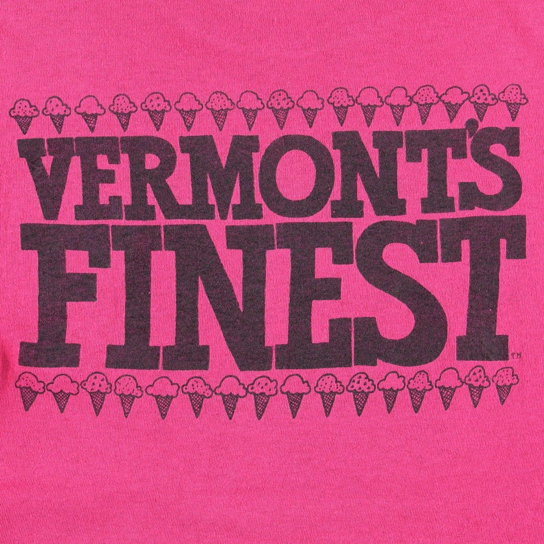 90'S Hanes Ben And Jerry's advertising T-shirt, made in USA, women's size M equivalent. cotton pink type Vintage Second Hand