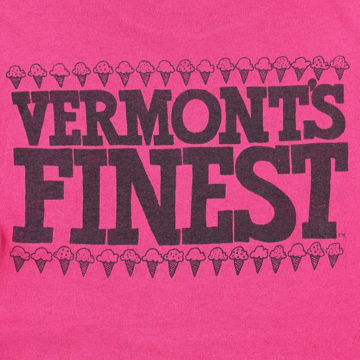 90'S Hanes Ben And Jerry's advertising T-shirt, made in USA, women's size M equivalent. cotton pink type Vintage Second Hand