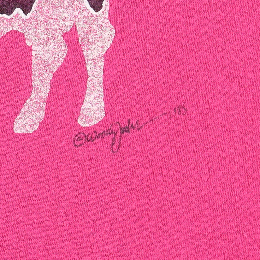 90'S Hanes Ben And Jerry's advertising T-shirt, made in USA, women's size M equivalent. cotton pink type Vintage Second Hand
