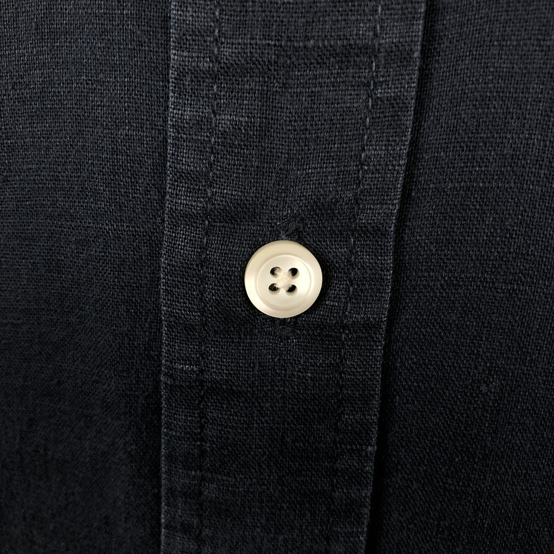 90'S GAP (Old GAP) Short-Sleeve Linen x Cotton Button-Down Shirt, Men's Size L (Equivalent), Vintage linen navy blue type Vintage Second Hand