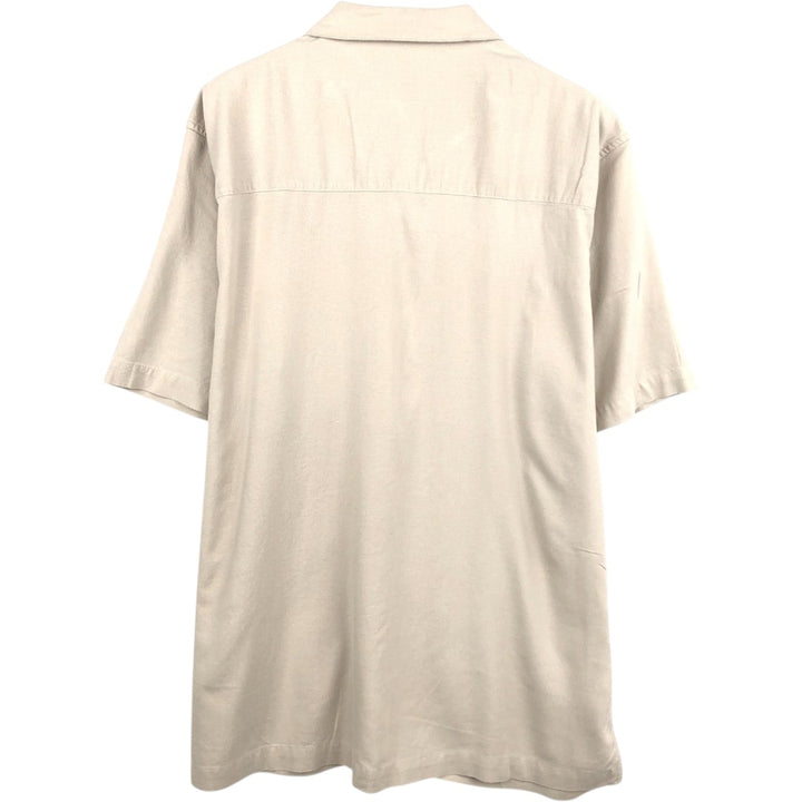 GAP Short-Sleeve Open-Collar Linen Shirt, Boxy Shirt, Men's Size XL (Equivalent), Vintage linen Beige type Vintage Second Hand