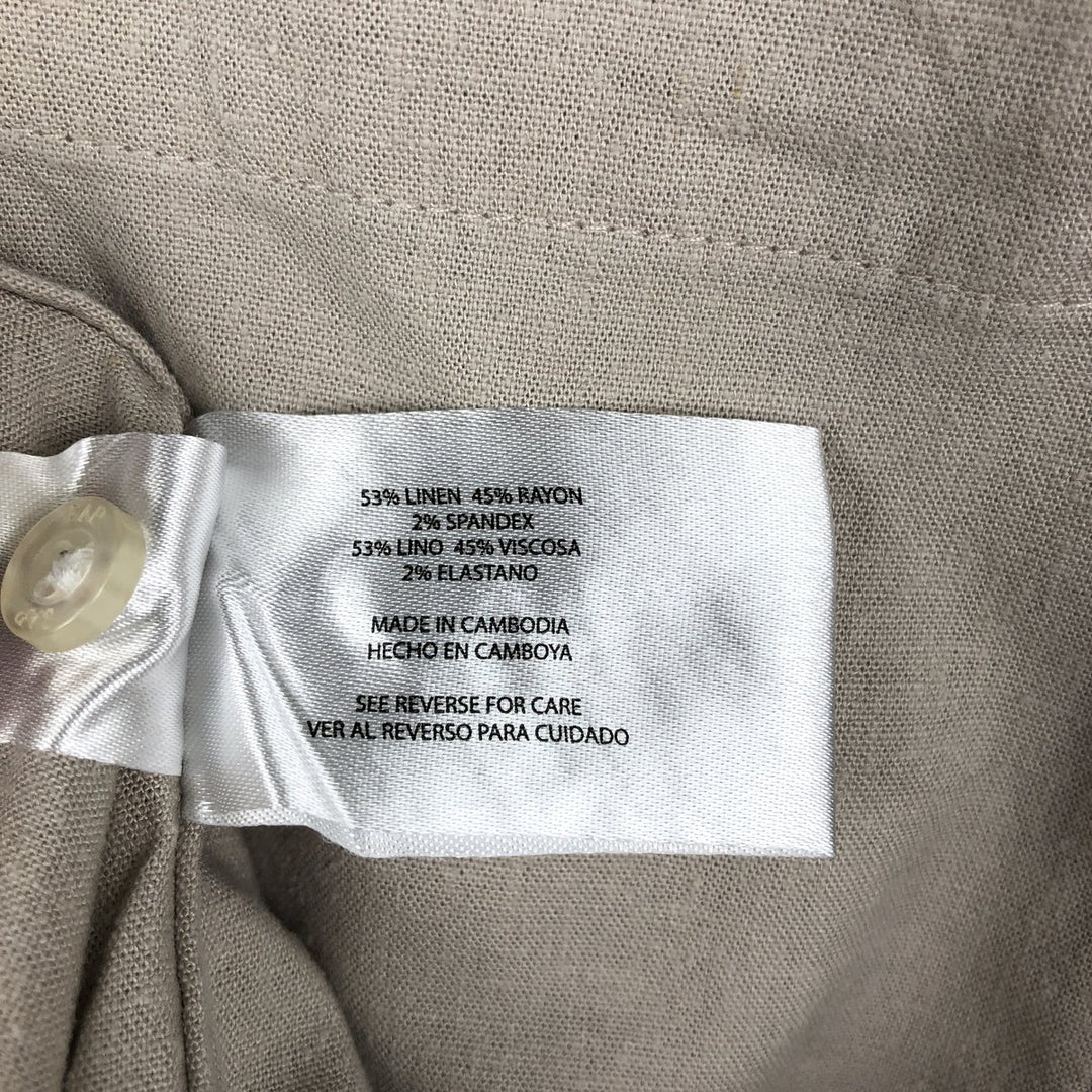 GAP Short-Sleeve Open-Collar Linen Shirt, Boxy Shirt, Men's Size XL (Equivalent), Vintage linen Beige type Vintage Second Hand