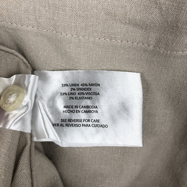 GAP Short-Sleeve Open-Collar Linen Shirt, Boxy Shirt, Men's Size XL (Equivalent), Vintage linen Beige type Vintage Second Hand