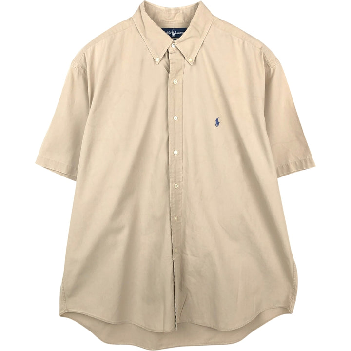 Ralph Lauren BLAKE short sleeve button down shirt, men's XL size cotton Beige type Vintage Second Hand
