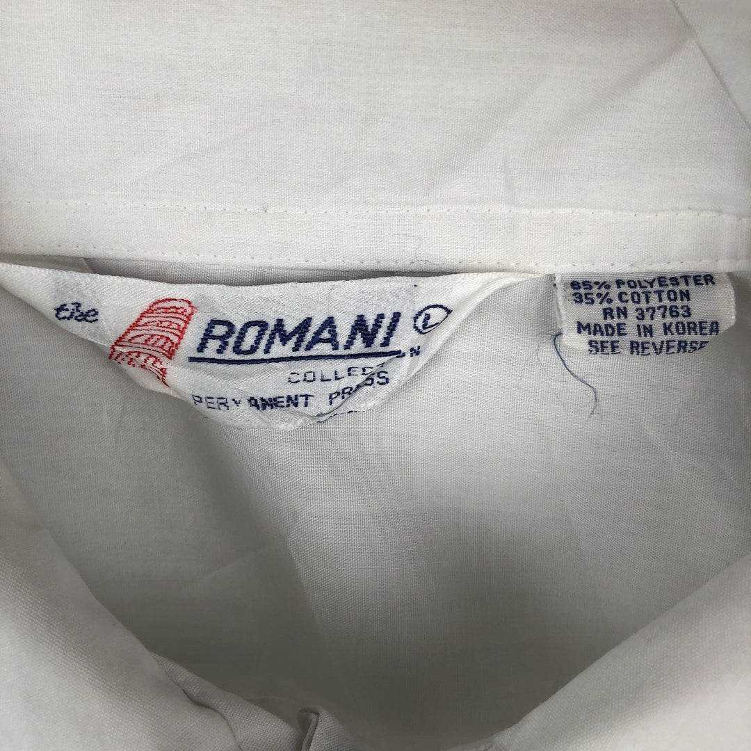 80s-90'S Romani Short-Sleeve Mexican Shirt, Cuban Shirt, Boxy Shirt, Men's Size L (approx.) polyester white type Vintage Second Hand