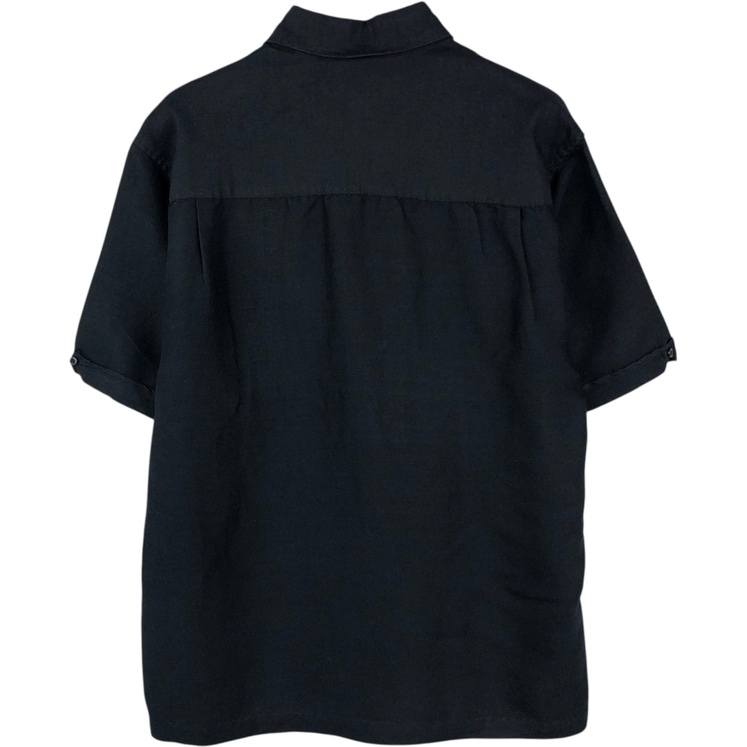 CUBAVERA Short-Sleeve Mexican Shirt, Cuban Shirt, Boxy Shirt, Men's Size L (approx.) Lamy black type Vintage Second Hand