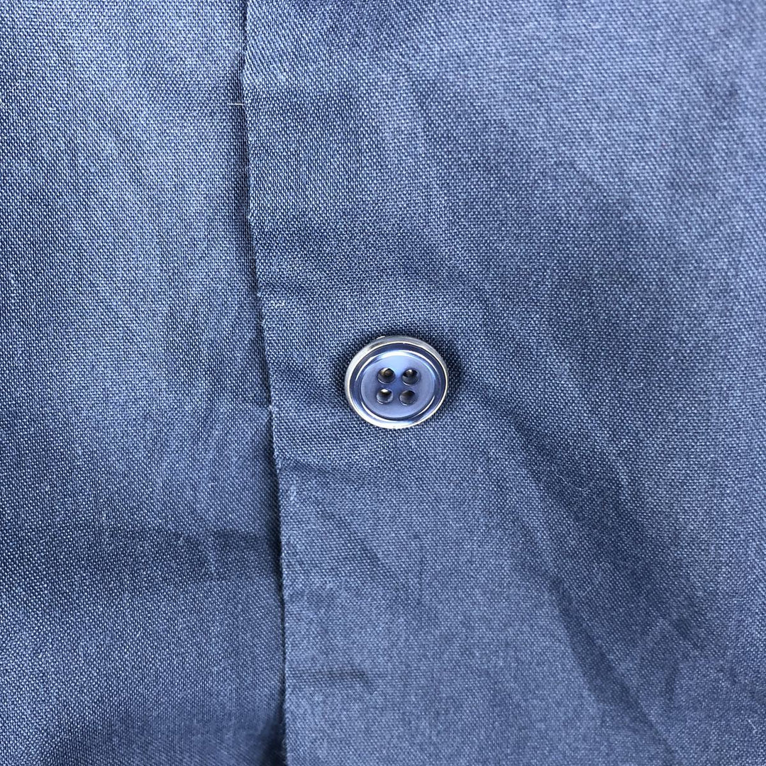 Short-sleeved Mexican shirt, Cuban shirt, boxy shirt, men's size XXL equivalent. polyester Navy blue Vintage Second Hand