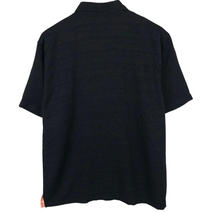 MIX STUDIO Two-tone Short-Sleeve Rayon Box Shirt, Made in USA, Men's Size M Rayon black type Vintage Second Hand
