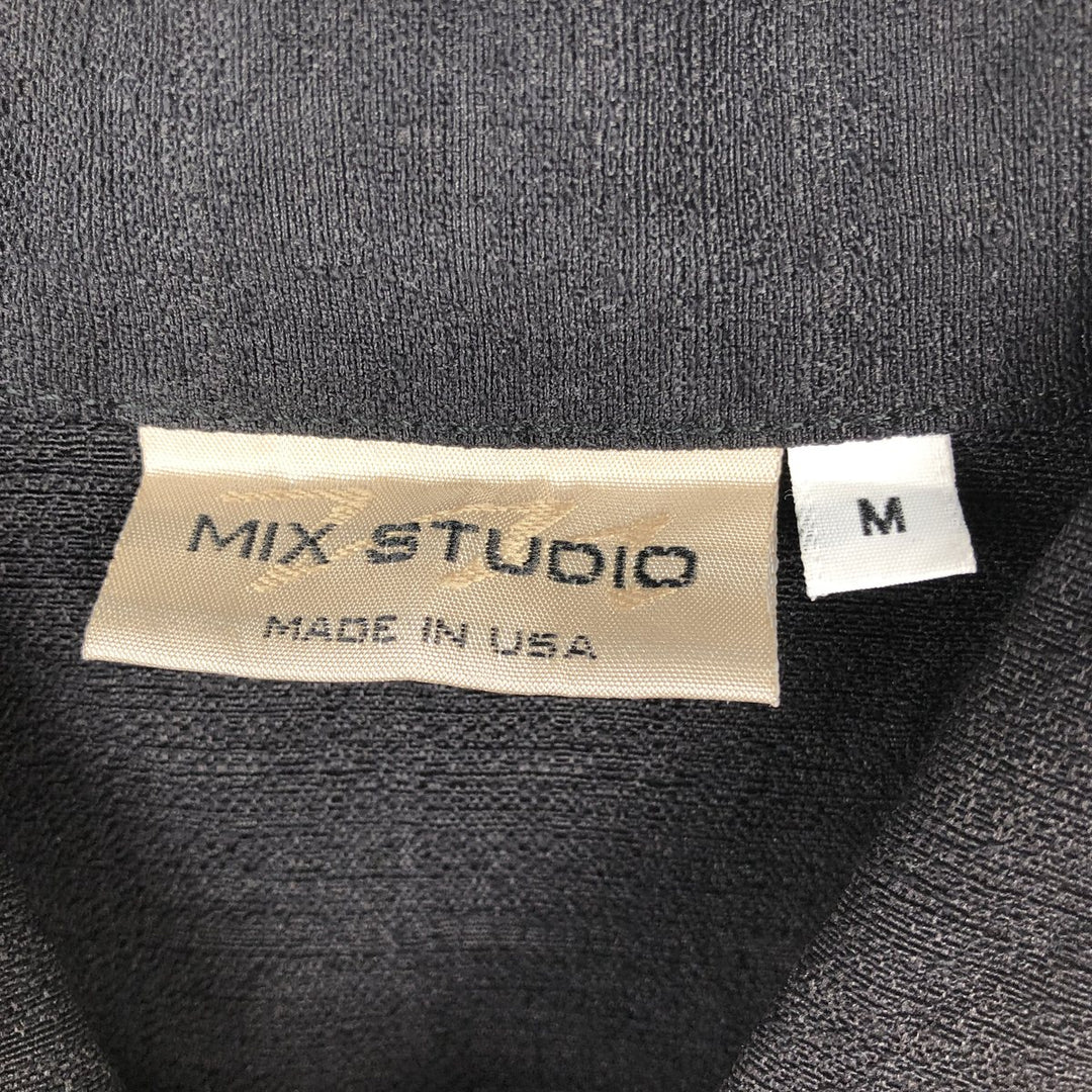 MIX STUDIO Two-tone Short-Sleeve Rayon Box Shirt, Made in USA, Men's Size M Rayon black type Vintage Second Hand