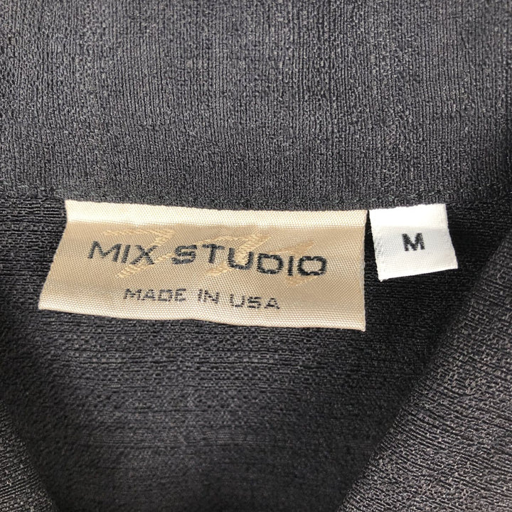 MIX STUDIO Two-tone Short-Sleeve Rayon Box Shirt, Made in USA, Men's Size M Rayon black type Vintage Second Hand