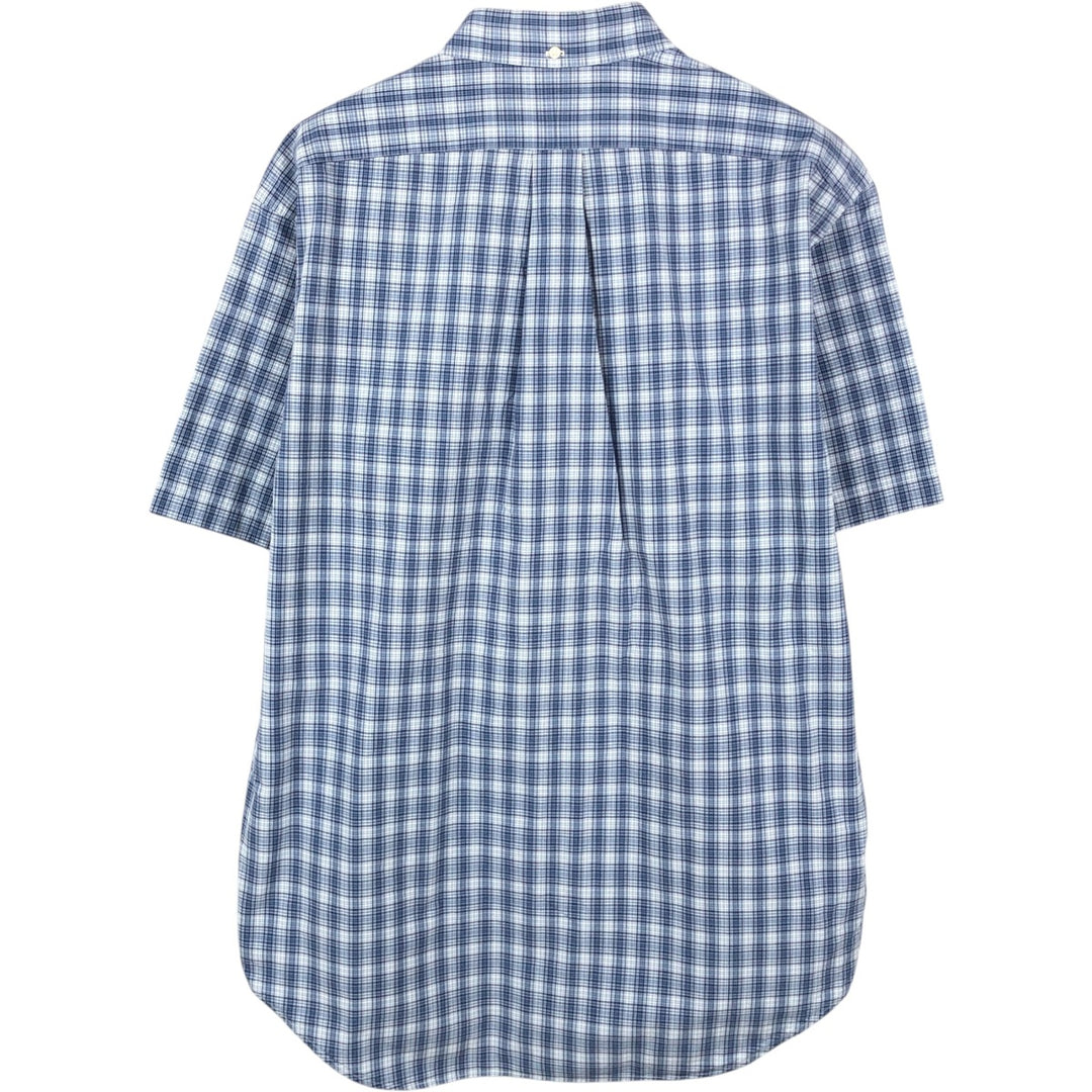 Ralph Lauren BARTLETT Short-Sleeve Button-Down Check Shirt, Men's Size L (approx.) cotton blue type Vintage Second Hand
