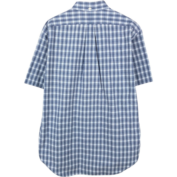 Ralph Lauren BARTLETT Short-Sleeve Button-Down Check Shirt, Men's Size L (approx.) cotton blue type Vintage Second Hand