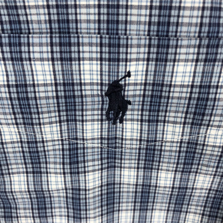 Ralph Lauren BARTLETT Short-Sleeve Button-Down Check Shirt, Men's Size L (approx.) cotton blue type Vintage Second Hand