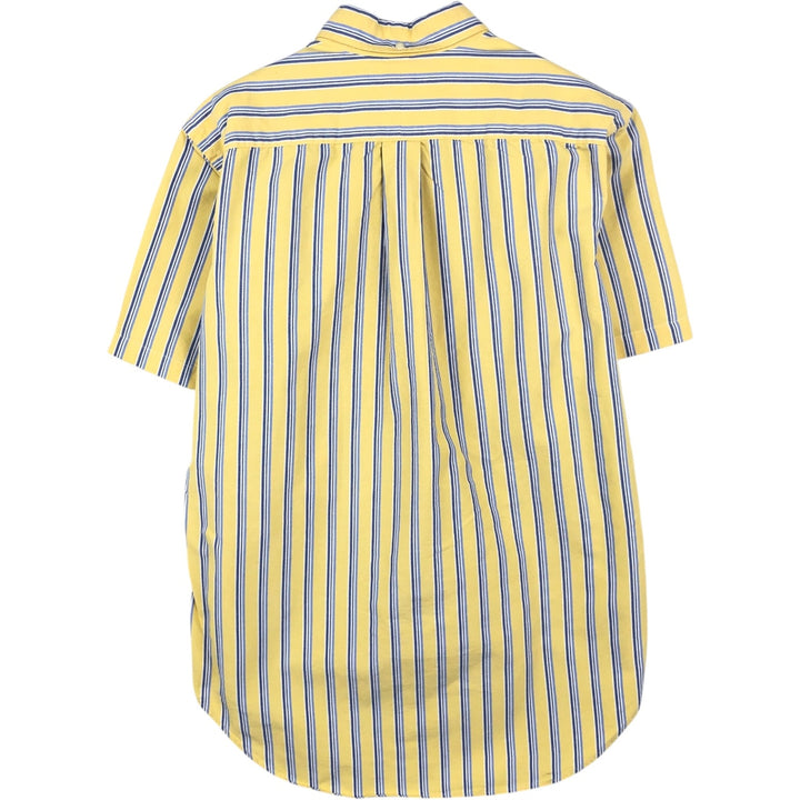 Ralph Lauren Classic Fit Short Sleeve Button Down Striped Shirt Men's M cotton yellow type Vintage Second Hand