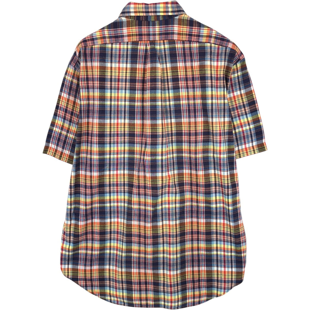 Ralph Lauren BLAKE Madras Check Short Sleeve Button Down Check Shirt Men's L size cotton red type Vintage Second Hand