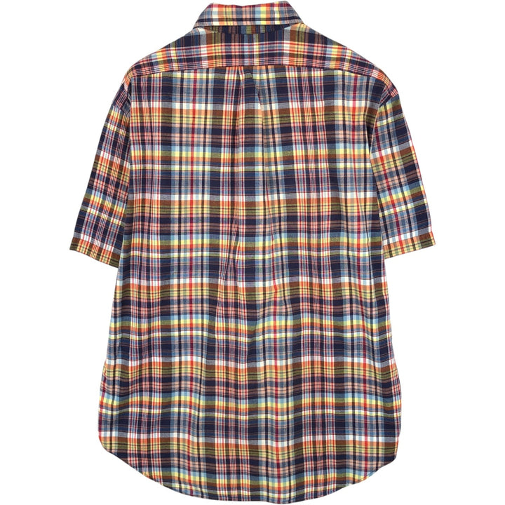 Ralph Lauren BLAKE Madras Check Short Sleeve Button Down Check Shirt Men's L size cotton red type Vintage Second Hand