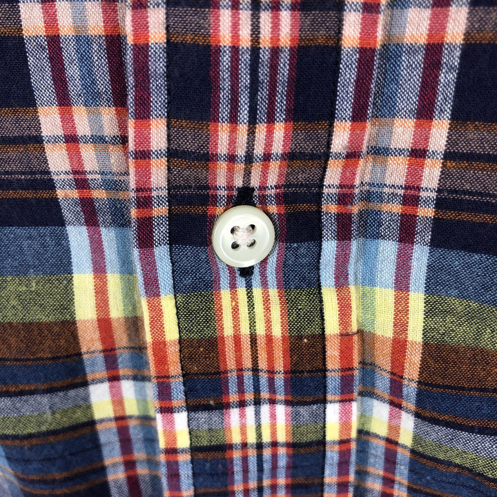 Ralph Lauren BLAKE Madras Check Short Sleeve Button Down Check Shirt Men's L size cotton red type Vintage Second Hand