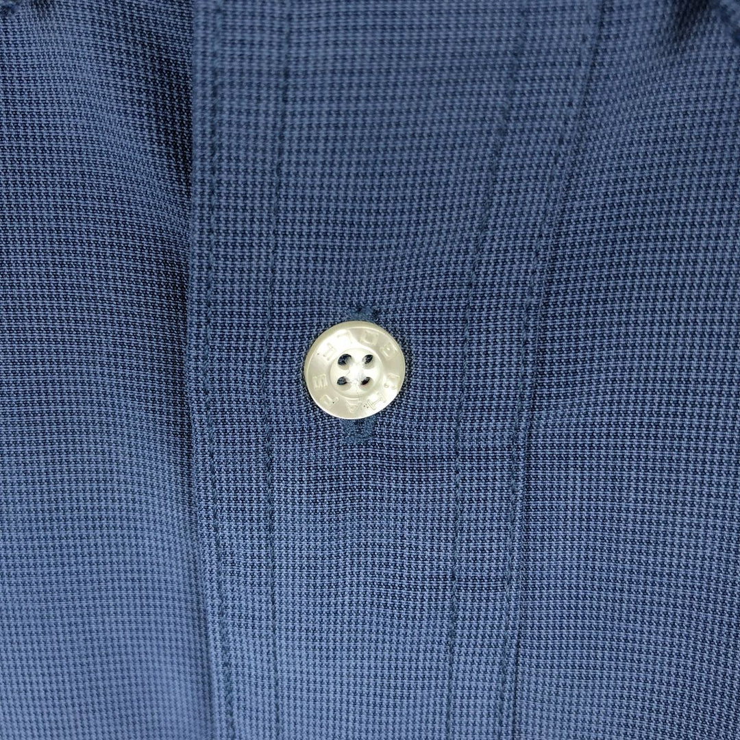 Ralph Lauren CHAPS Short-Sleeve Rayon/Polyester Shirt, Men's Size XL (approx.) Rayon Navy blue Vintage Second Hand