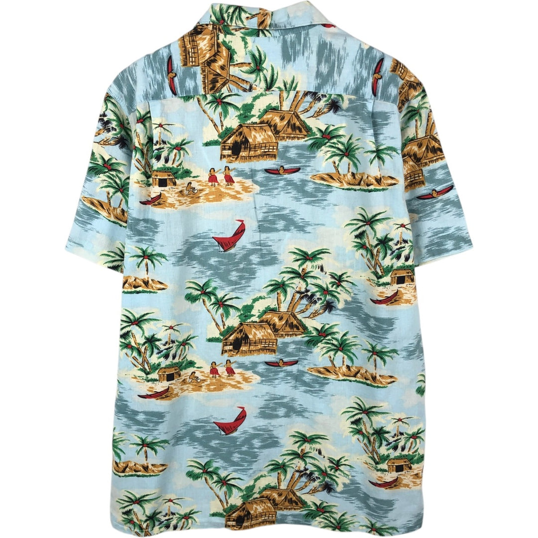 Levi's all-over print open-collar Hawaiian Aloha shirt, boxy fit, men's size L (approx.) linen Blue type light blue Vintage Second Hand