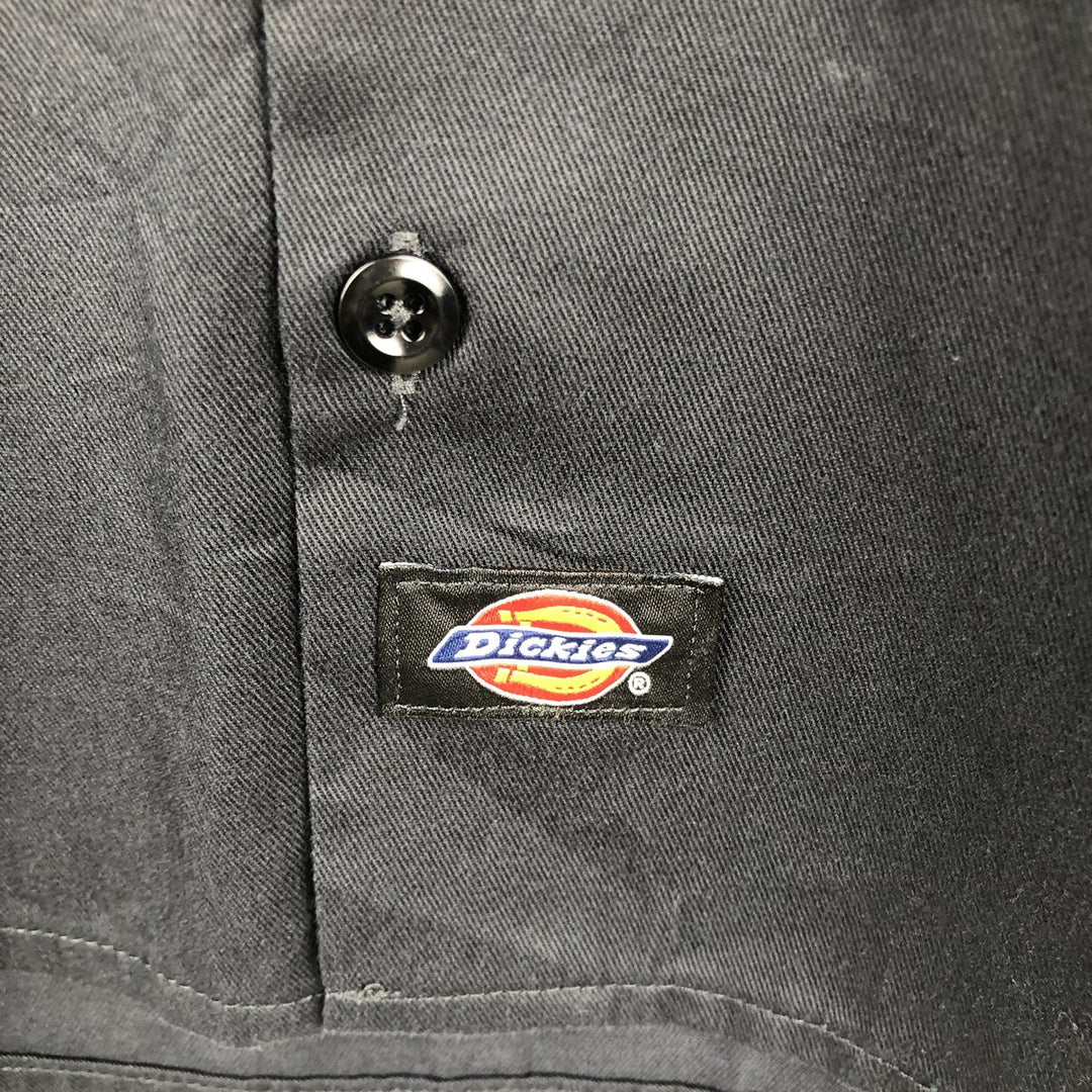 Dickies Short Sleeve Work Shirt Box Shirt Men's M Size polyester black type Vintage Second Hand