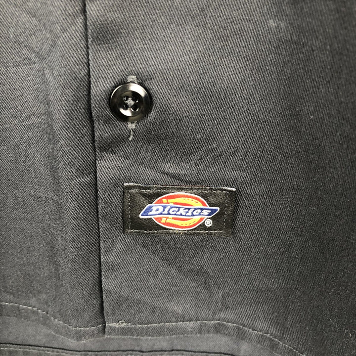 Dickies Short Sleeve Work Shirt Box Shirt Men's M Size polyester black type Vintage Second Hand
