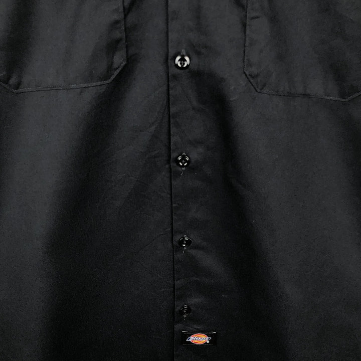Dickies Short Sleeve Work Shirt Box Shirt Men's M Size polyester black type Vintage Second Hand