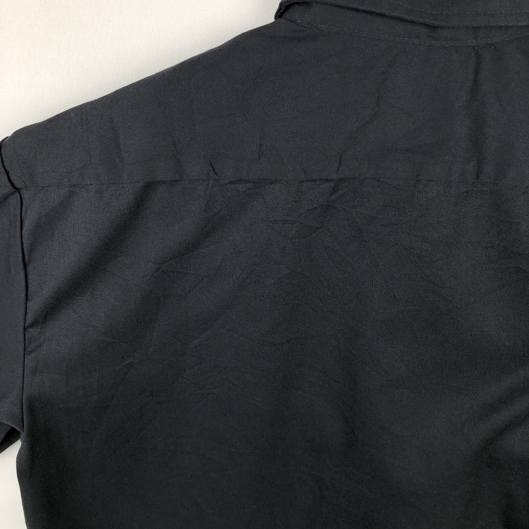 Dickies Short Sleeve Work Shirt Box Shirt Men's M Size polyester black type Vintage Second Hand