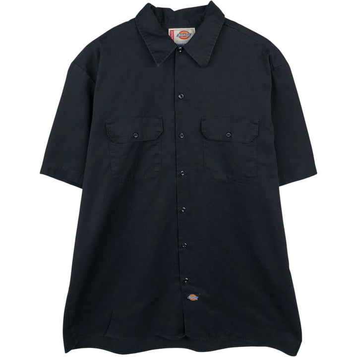 Dickies short-sleeved work shirt, men's size XL. polyester black type Vintage Second Hand