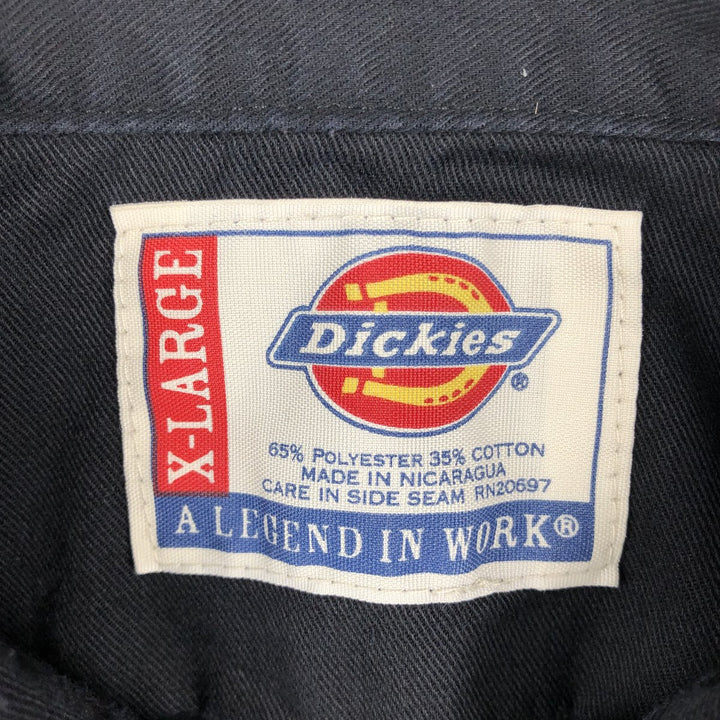 Dickies short-sleeved work shirt, men's size XL. polyester black type Vintage Second Hand