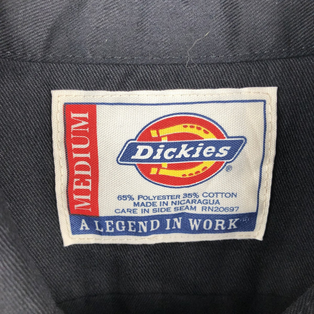 Dickies Short Sleeve Work Shirt Box Shirt Men's M Size polyester black type Vintage Second Hand